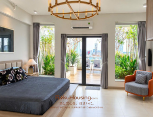 Rooftop Apartment with Private Garden on Khanh Hoi Street, District 4 for Rent
